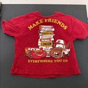 Disney Cars Red T-Shirt for Kids - Make Friends Design